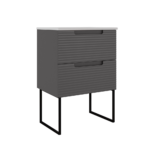 ICO Bath Coda Rippled 24″ Two Drawer Wall-Mounted Vanity