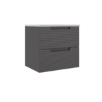 ICO Bath Coda Rippled 24″ Two Drawer Wall-Mounted Vanity