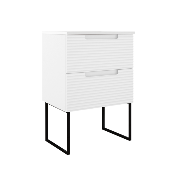 ICO Bath Coda Rippled 24″ Two Drawer Wall-Mounted Vanity
