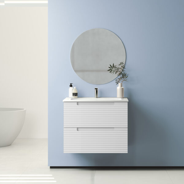 ICO Bath Coda Rippled 24″ Two Drawer Wall-Mounted Vanity