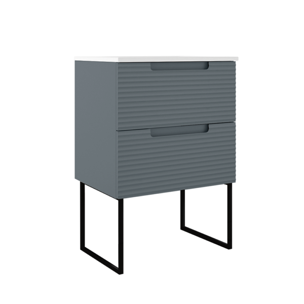 ICO Bath Coda Rippled 24″ Two Drawer Wall-Mounted Vanity