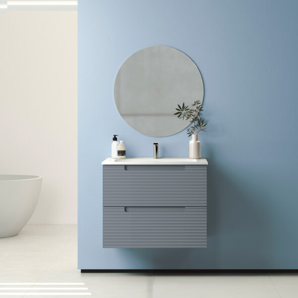 ICO Bath Coda Rippled 24″ Two Drawer Wall-Mounted Vanity
