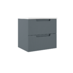 ICO Bath Coda Rippled 24″ Two Drawer Wall-Mounted Vanity