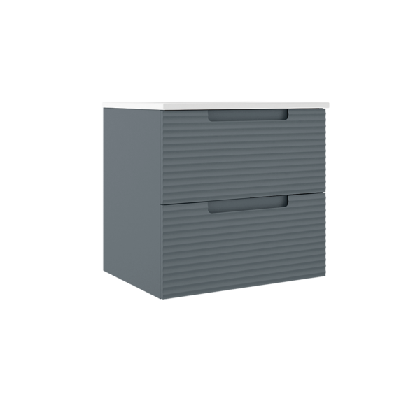 ICO Bath Coda Rippled 24″ Two Drawer Wall-Mounted Vanity