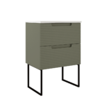 ICO Bath Coda Rippled 24″ Two Drawer Wall-Mounted Vanity