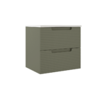 ICO Bath Coda Rippled 24″ Two Drawer Wall-Mounted Vanity