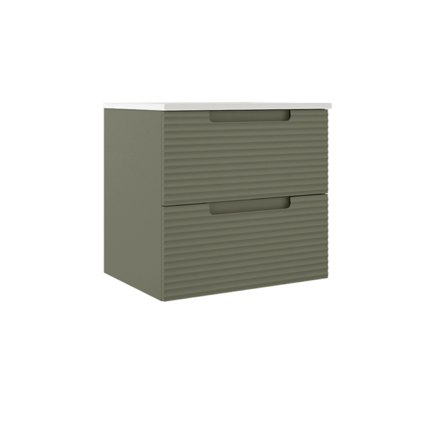ICO Bath Coda Rippled 24″ Two Drawer Wall-Mounted Vanity
