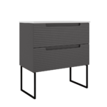 ICO Bath Coda Rippled 31″ Two Drawer Wall-Mounted Vanity