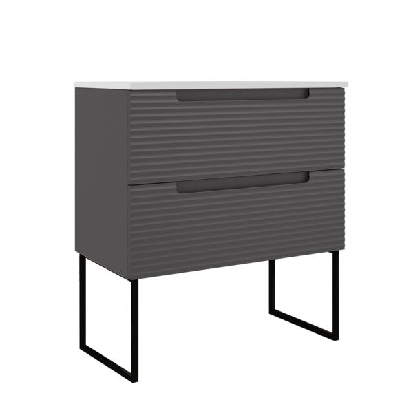 ICO Bath Coda Rippled 31″ Two Drawer Wall-Mounted Vanity