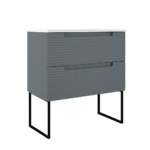 ICO Bath Coda Rippled 31″ Two Drawer Wall-Mounted Vanity
