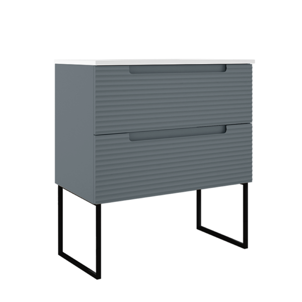 ICO Bath Coda Rippled 31″ Two Drawer Wall-Mounted Vanity