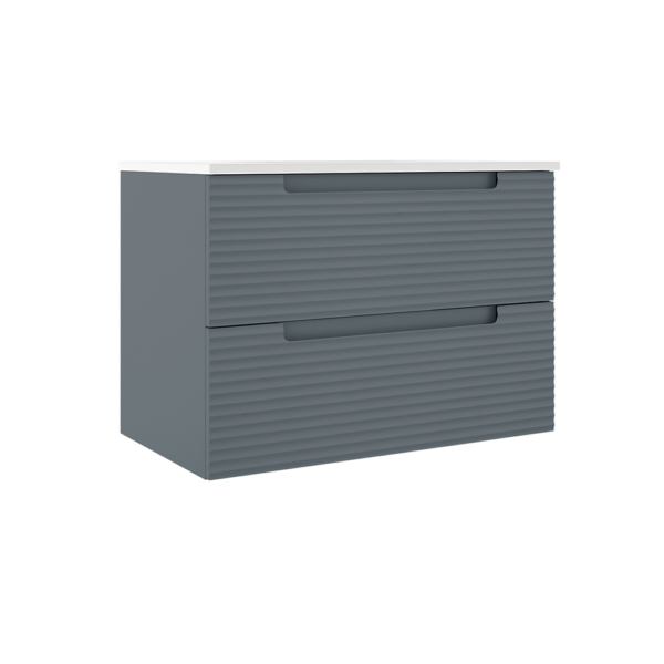 ICO Bath Coda Rippled 31″ Two Drawer Wall-Mounted Vanity