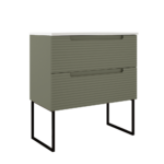 ICO Bath Coda Rippled 31″ Two Drawer Wall-Mounted Vanity