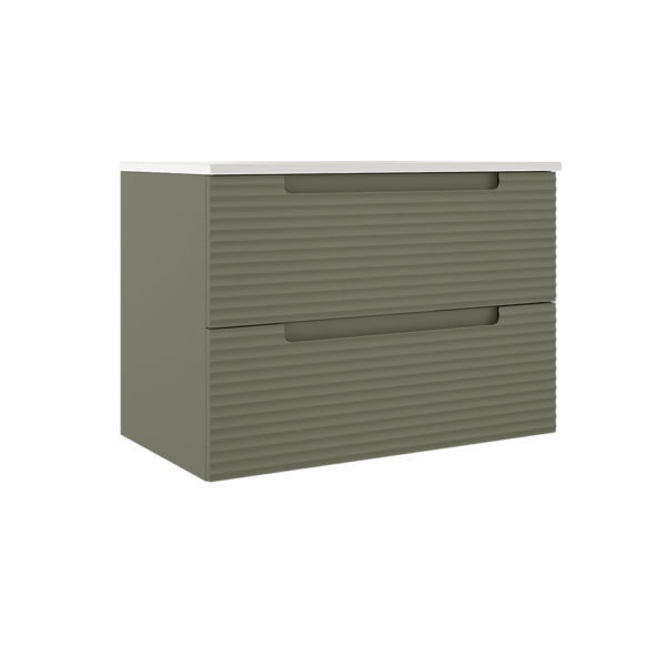 ICO Bath Coda Rippled 31″ Two Drawer Wall-Mounted Vanity
