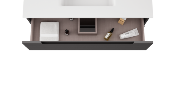 ICO Bath Coda Rippled 36″ Two Drawer Wall-Mounted Vanity