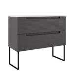 ICO Bath Coda Rippled 36″ Two Drawer Wall-Mounted Vanity