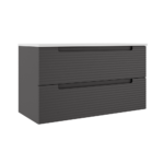 ICO Bath Coda Rippled 36″ Two Drawer Wall-Mounted Vanity