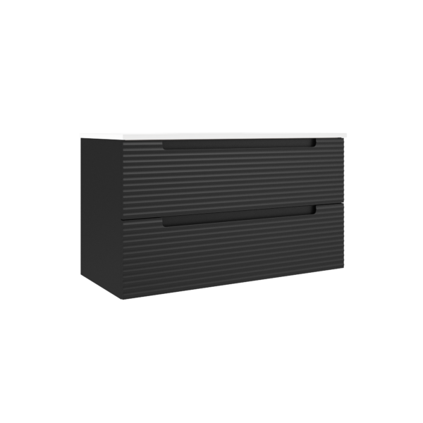ICO Bath Coda Rippled 36″ Two Drawer Wall-Mounted Vanity