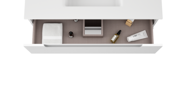 ICO Bath Coda Rippled 36″ Two Drawer Wall-Mounted Vanity