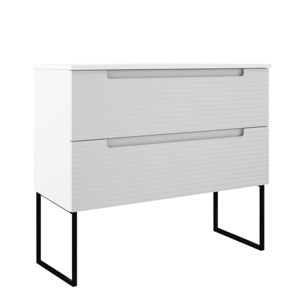 ICO Bath Coda Rippled 36″ Two Drawer Wall-Mounted Vanity