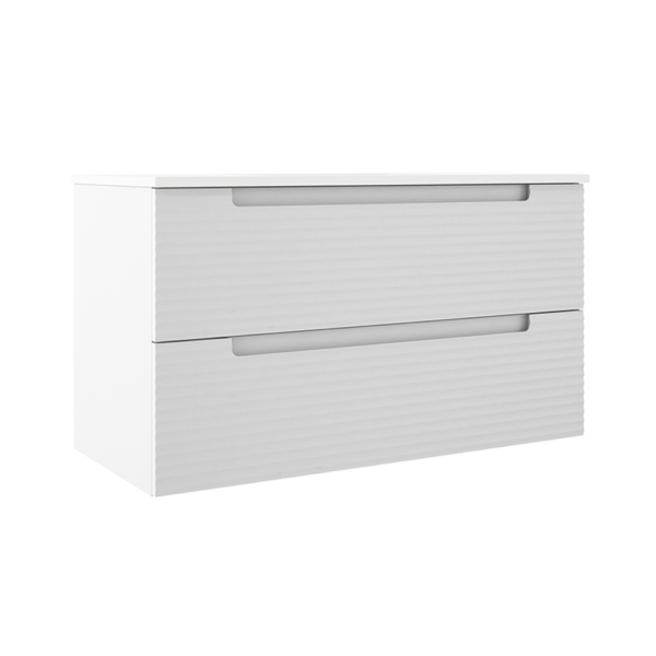 ICO Bath Coda Rippled 36″ Two Drawer Wall-Mounted Vanity