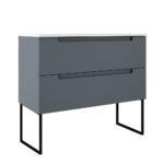 ICO Bath Coda Rippled 36″ Two Drawer Wall-Mounted Vanity