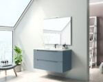 ICO Bath Coda Rippled 36″ Two Drawer Wall-Mounted Vanity
