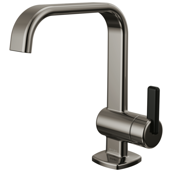Brizo Allaria single handle bathroom faucet in Matte Black / Brilliance® Black Onyx