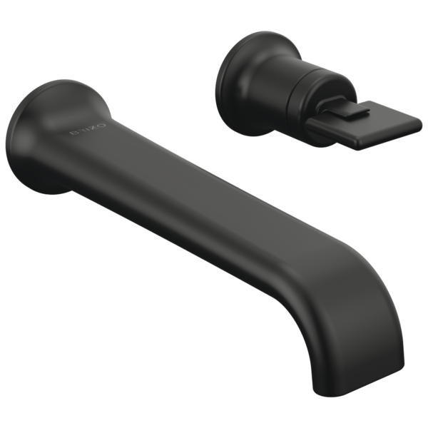 Brizo Allaria wall mount faucet in Matte Black with Knob handle