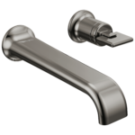 Brizo Allaria wall mount faucet in Brilliance® Black Onyx with Knob handle