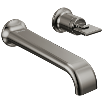 Brizo Allaria wall mount faucet in Brilliance® Black Onyx with Knob handle