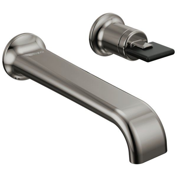 Brizo Allaria wall mount faucet in Brilliance® Black Onyx with Knob - Black handle
