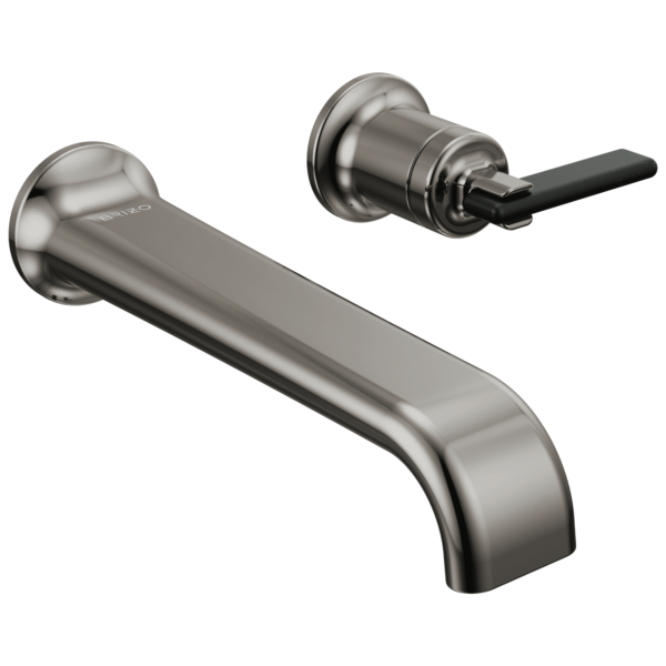 Brizo Allaria wall mount faucet in Brilliance® Black Onyx with Lever - Black handle