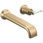 Brizo Allaria wall mount faucet in Brilliance® Luxe Gold® with Lever - Clear handle