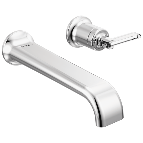 Brizo Allaria wall mount faucet in Polished Chrome with Lever - Clear handle