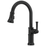 Brizo Artesso Single Handle Pull-Down Kitchen Faucet in Matte Black, 63025LF-BL