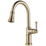 Brizo Artesso Single Handle Pull-Down Kitchen Faucet in Brilliance® Luxe Gold®, 63025LF-GL