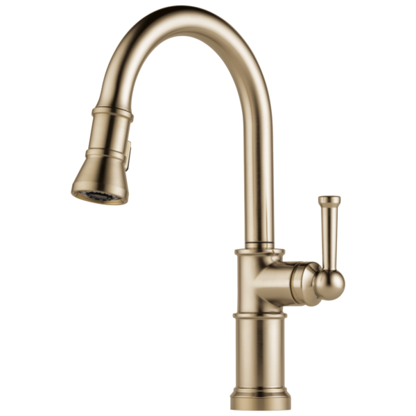 Brizo Artesso Single Handle Pull-Down Kitchen Faucet in Brilliance® Luxe Gold®, 63025LF-GL