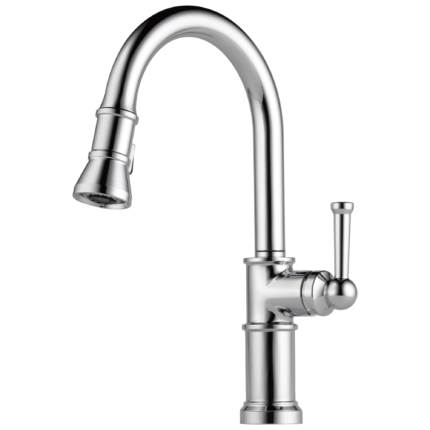 Brizo Artesso 63025LF-PC pull-down kitchen faucet in Polished Chrome