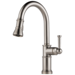 Brizo Artesso Single Handle Pull-Down Kitchen Faucet in Brilliance® Stainless, 63025LF-SS