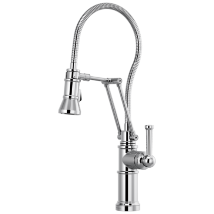 Brizo Artesso Articulating Faucet With Finished Hose in Polished Chrome, 63125LF-PC