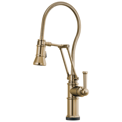 Brizo Artesso SmartTouch® Articulating Kitchen Faucet With Finished Hose in Brilliance® Luxe Gold®, 64125LF-GL