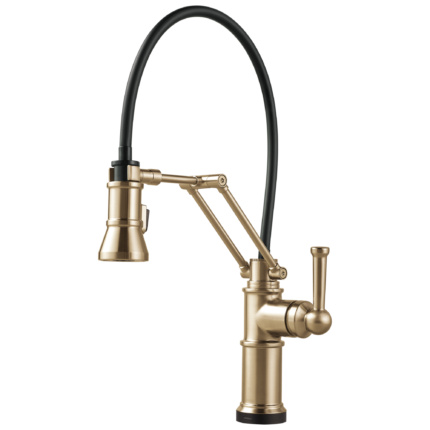 Brizo Artesso Single Handle Articulating Kitchen Faucet with SmartTouch® Technology in Brilliance® Luxe Gold®, 64225LF-GL