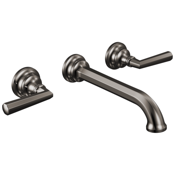 Brizo Beauclere wall mount faucet in Brilliance® Black Onyx with Lever handles, T65865LF-BNXLHP and HL5865-BNX