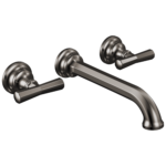Brizo Beauclere wall mount faucet in Brilliance® Black Onyx with Cross handles, T65865LF-BNXLHP and HX5865-BNX