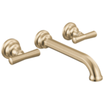 Brizo Beauclere wall mount faucet in Brilliance® Luxe Gold® with Cross handles, T65865LF-GLLHP and HX5865-GL