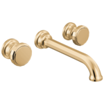 Brizo Beauclere wall mount faucet in Brilliance® Polished Gold with Wheel handles, T65865LF-PGLHP and HW5865-PG