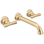Brizo Beauclere wall mount faucet in Brilliance® Polished Gold with Cross handles, T65865LF-PGLHP and HX5865-PG