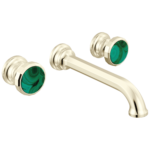 Brizo Beauclere wall mount faucet in Brilliance® Polished Nickel with Decorative Wheel handles, T65865LF-PNLHP and HI5865-PNMC