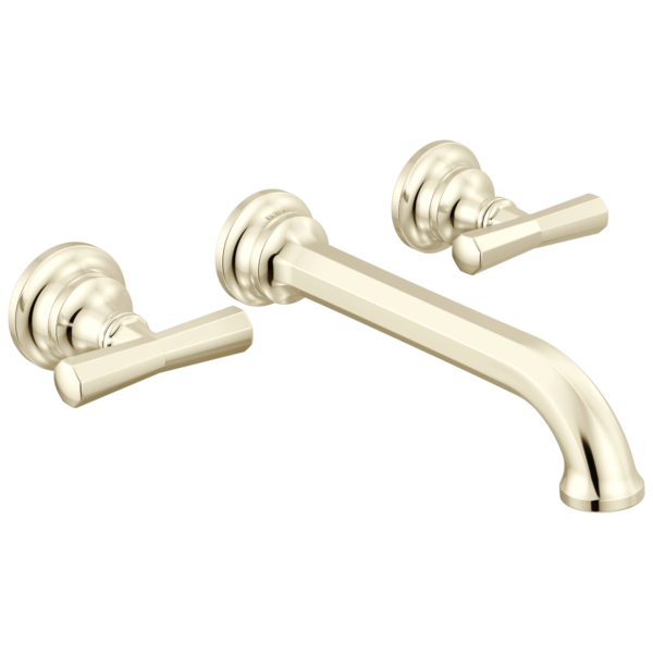 Brizo Beauclere wall mount faucet in Brilliance® Polished Nickel with Cross handles, T65865LF-PNLHP and HX5865-PN